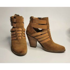 DV DOLCE VITO CAITLYNN COGNAC SUEDE ANKLE BOOTS SIZE 6 IN ORIGINAL BOX